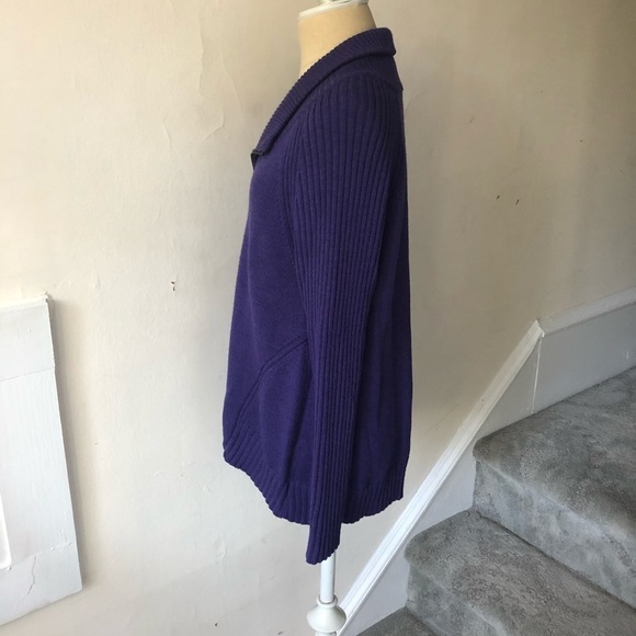 Eileen Fisher Merino Wool Ribbed Sleeve Zip Up EUC - Picture 2 of 9